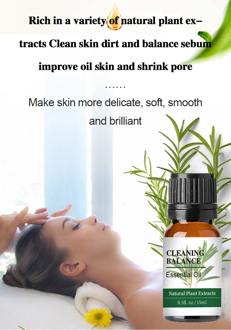 Factory Sales Natural Organic Plant Extract Cleaning Smooth Balance Face Essential Oil